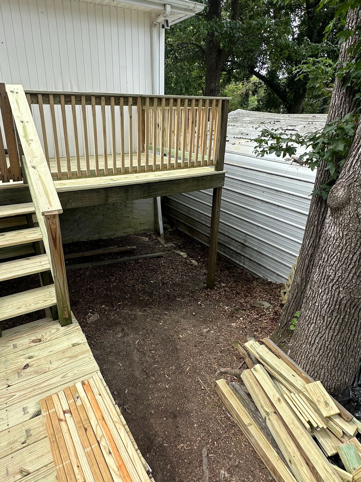 Deck carpentry work by Dan's Handyman Service in Kimball TN